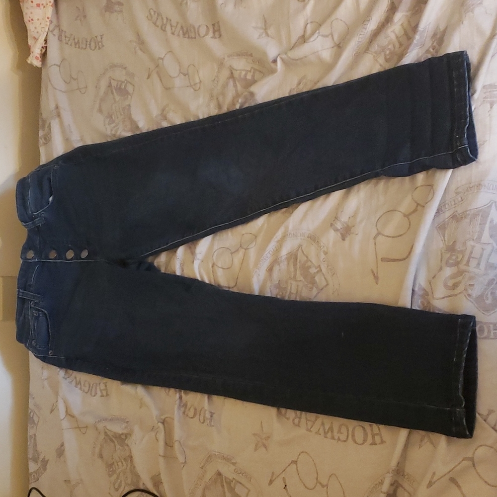 Size 8, POPSUGAR, Solid, Blue Jeans